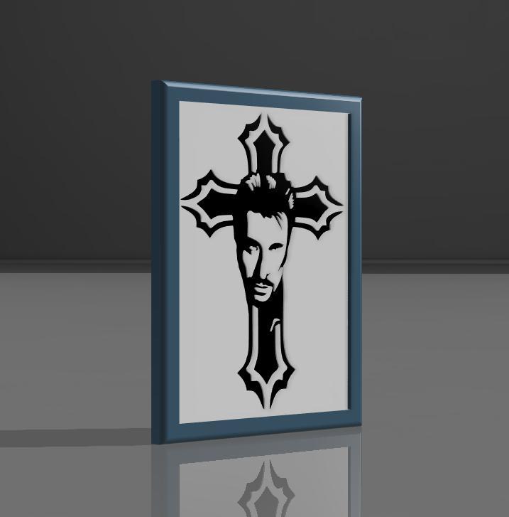 Johnny Hallyday" decorative frame