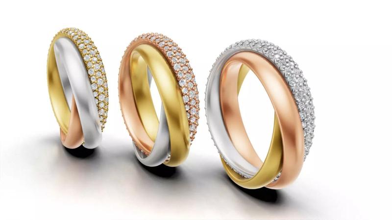 Cartier Trinity Ring Classic Model Semi Paved