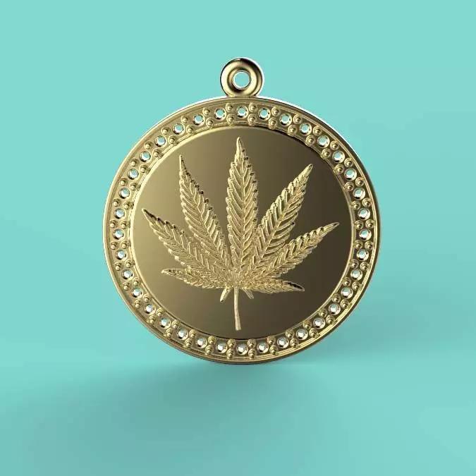 19 mm 7 Leaf Diamond Hemp pendant