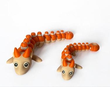 Fall Pumpkin Pie Dragon Articulated Flexi and Straw Buddy Straw Topper