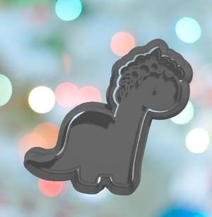 Dinosaur Diplodocus  With Florals  Cookie Cutter