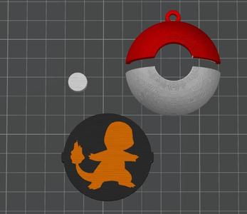 Pokeball Keychain Charmander Edition