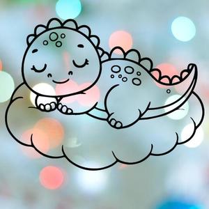 Dinosaur Boy Sleeping On Cloud Cookie Cutter