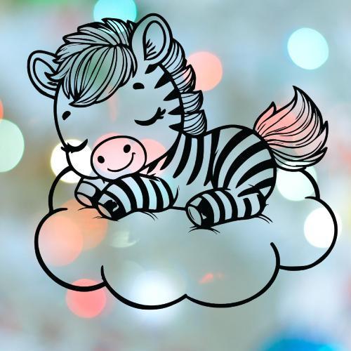 Zebra Sleeping On Cloud Cookie Cutter