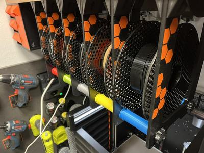 Filament spool rack under desk / shelf mount (modular)