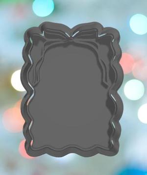 Wavey Plaque With Ribbon  Cookie Cutter