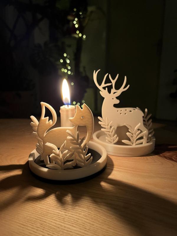 Candlestick with fox