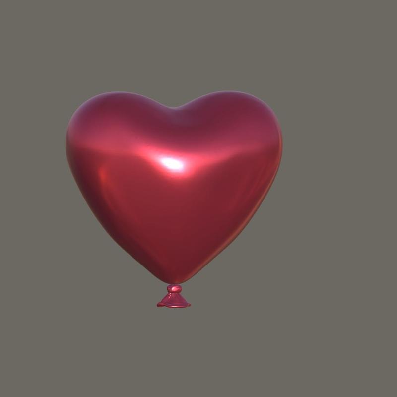 Heart-Shaped Balloon 3D