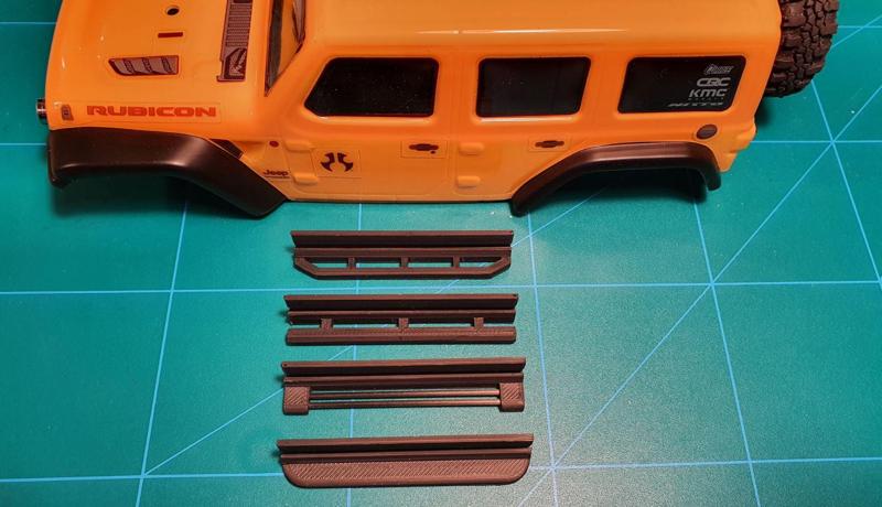 Side steps for Axial SCX24 (Jeep Wrangler JLU)