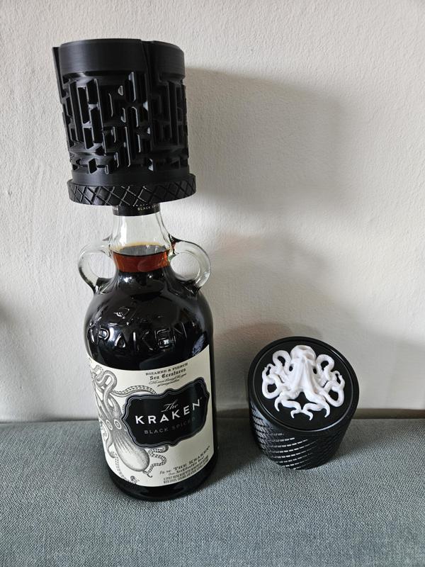 Kraken Rum Liquor bottle labyrinth puzzle