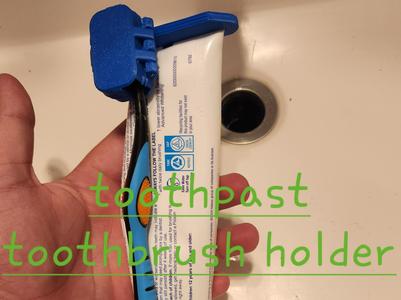 Tooth brush and Toothpaste holder /w tube squeeze