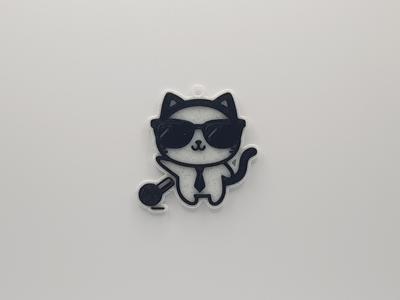 Cat Drop the Mic Keychain