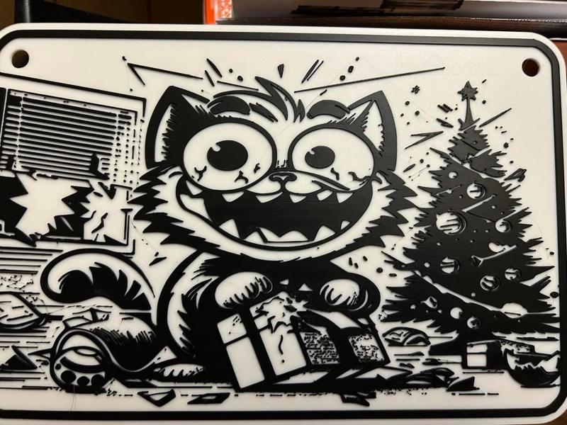 christmas cat present