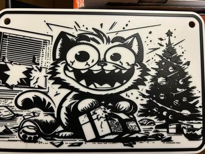 christmas cat present