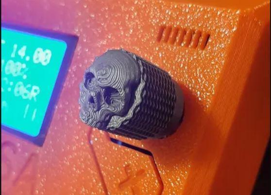Skull knurled potentiometer knob, 6mm ID