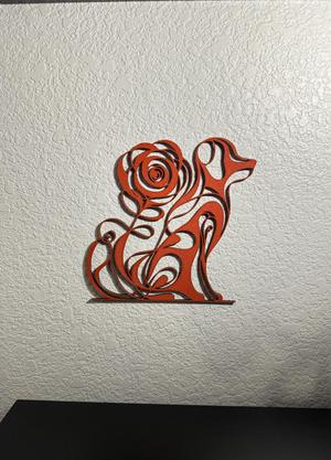 Rose Dog Wall Art Decor