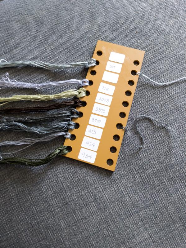 Cross stitch thread holder