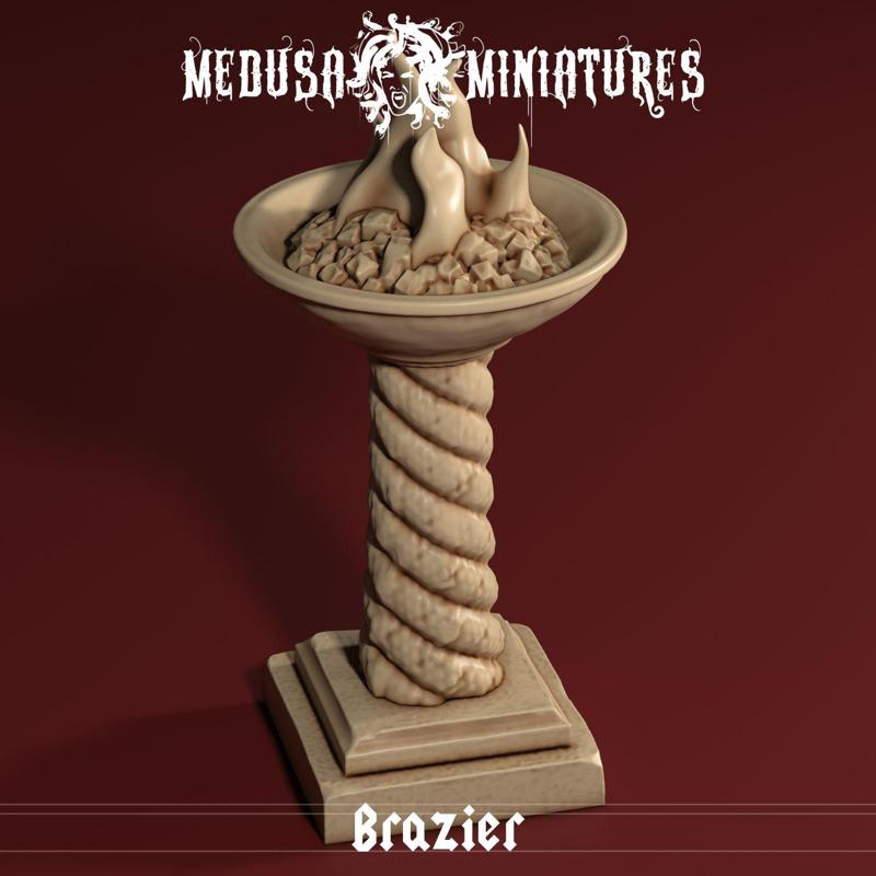Brazier | Fantasy Fire Pedestal for Tabletop Terrain