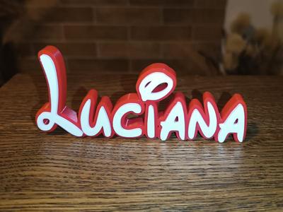 Disney Name Sign Luciana Kid Room Wall Decor Tag 