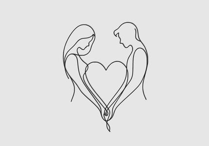 Loving couple Line Art Wall Decoration