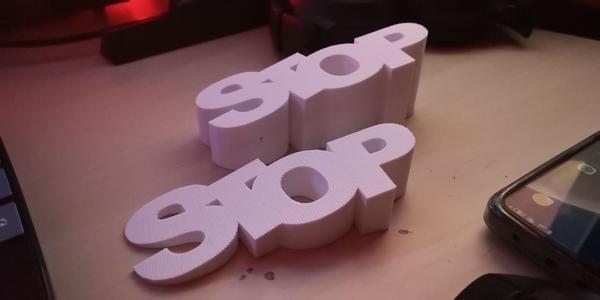 "Stop" text door stop REMIX