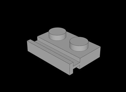 Lego Compatible (32028.dat) Plate  1 x  2 with Door Rail