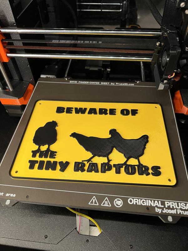 Sign: Beware of the Tiny Raptors