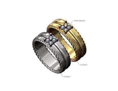Square cluster rope sides fashion cigar band 8 7 3D print model