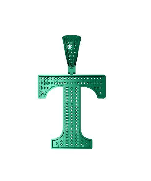 T ALPHABET PENDANT WITH ROUND DIAMOND
