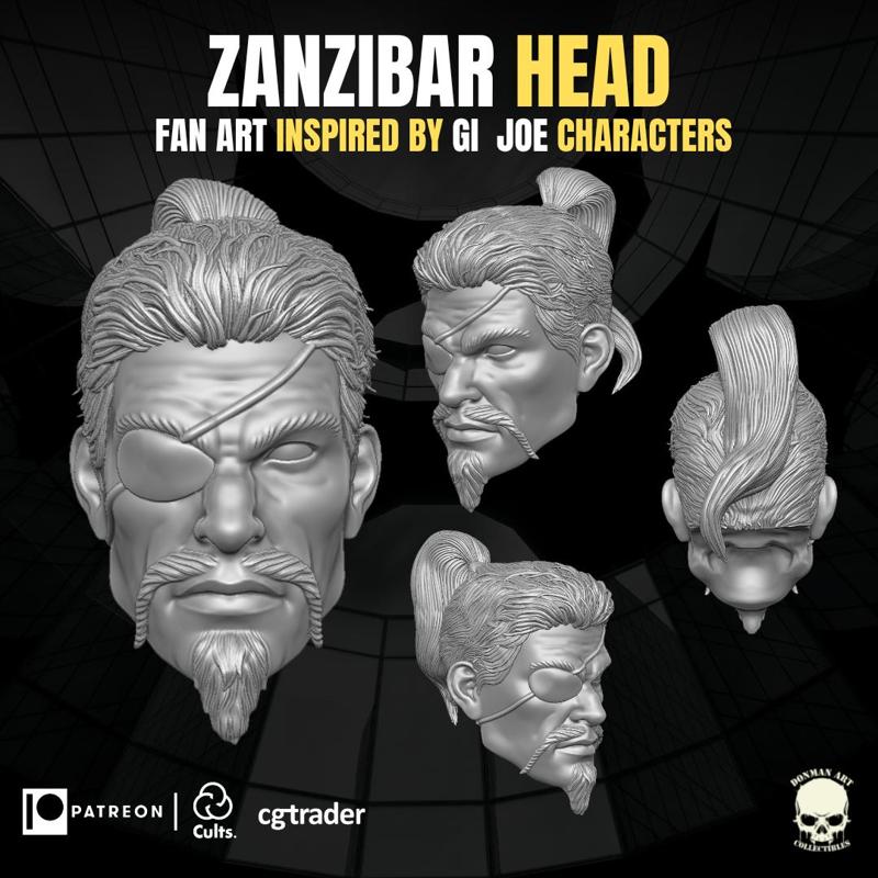 Zanzibar fan art head 3D printable file for action figures
