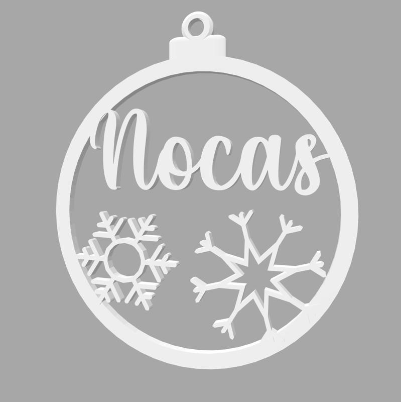 NOCAS - BOLA DE NATAL COM NOME - ORNAMENTO