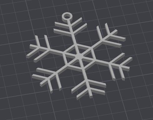 3DPrintBox - Simple Snowflake 2 3" Ornament