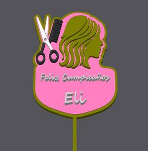 Personalized Hairdresser's Cake Topper with Name and Phrase