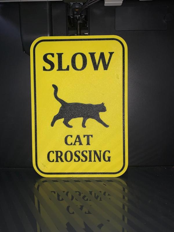 Lustiges Schild: Cat Crossing