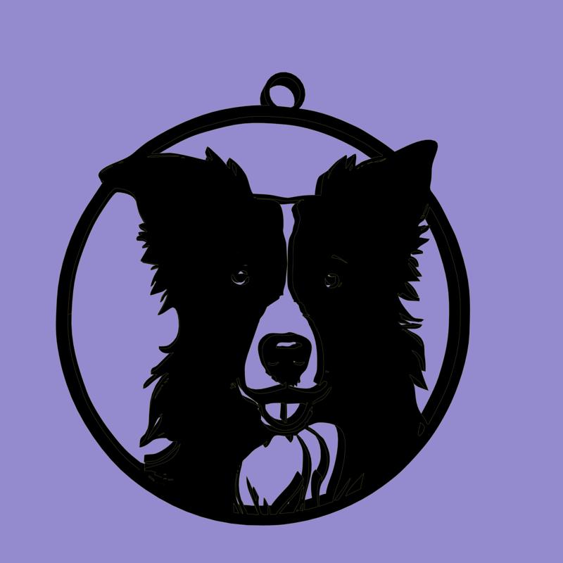 Key ring with Border Collie dog charm