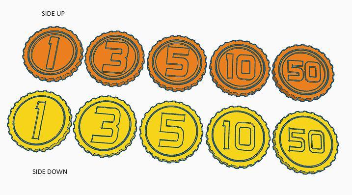 Double sided Coins for Boardgames