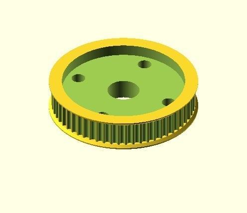 Parametric Pulley for toothed belts in OpenSCAD revisited