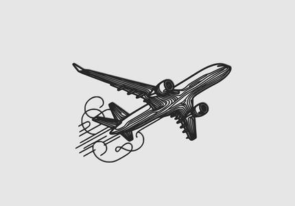 Airplane wall decoration line art