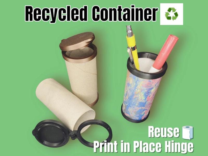 Bin with hinged cap - Toilet roll reusable