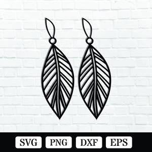 Feather Earring Metal Wall Art Laser Cut SVG