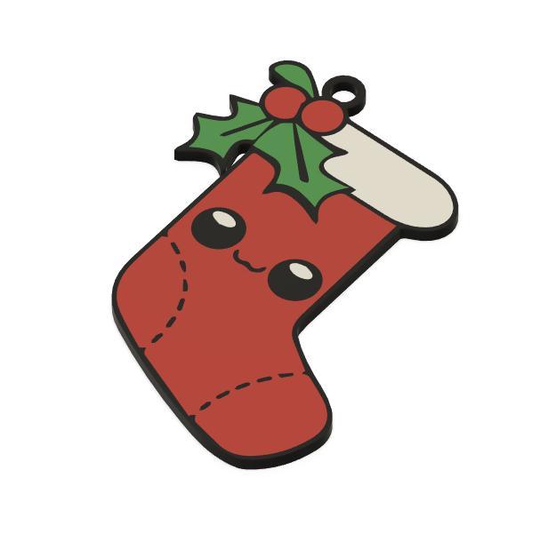 Keychain: Christmas Sock I