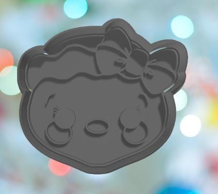 Christmas Ginger Bread Girl Face Cookie Cutter