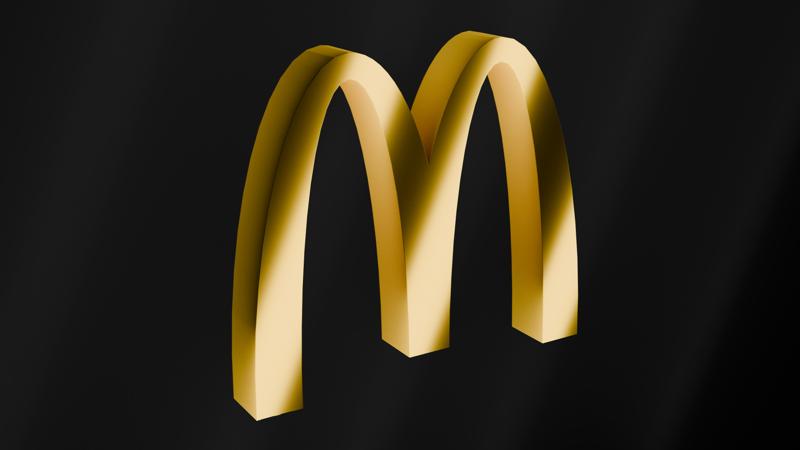 McDonald's Logo Gold || McDonald's M Gold || Blender File || 8k