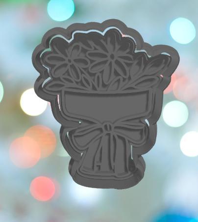 Mothers Day Glass With Flowers Cookie Cutter