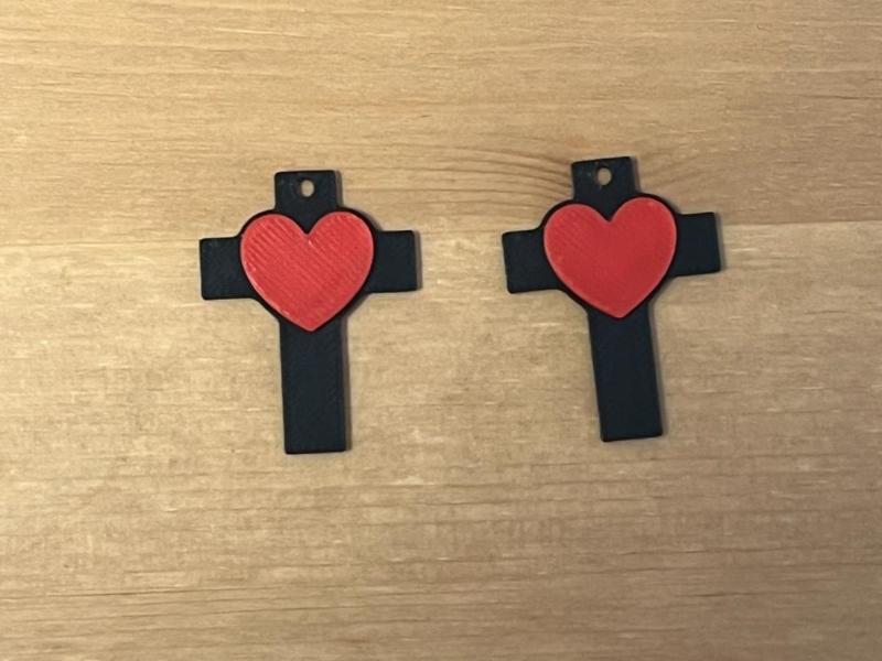 cross heart earrings
