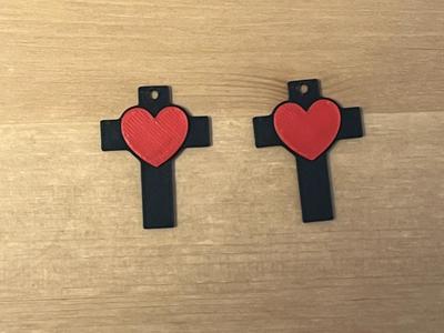 cross heart earrings