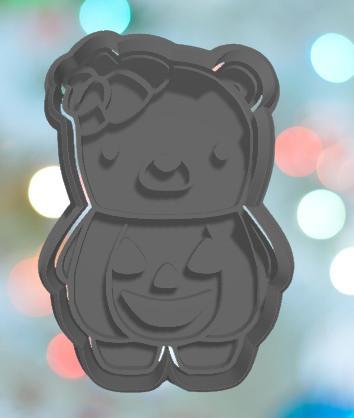 Halloween Spooky Pumpkin Bear Cookie Cutter