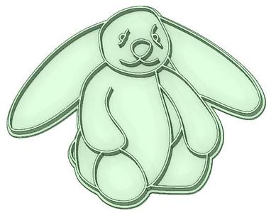 Whole stuffed rabbit 90mm cookie cutter
