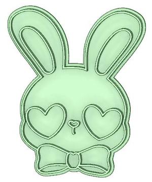 Bun bunny bow eyes heart cookie cutter