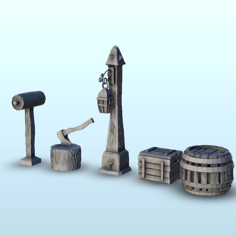 Traditionnal exterior set 4 - Hobbit medieval scenery terrain wargame